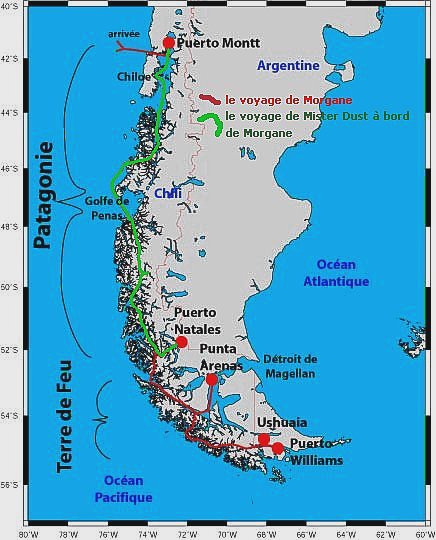 CARTE MORGANE EN PATAGONIE